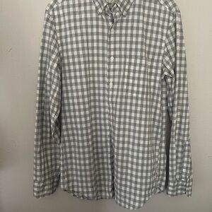J. Crew Men's Checkered Shirt in Gray and White